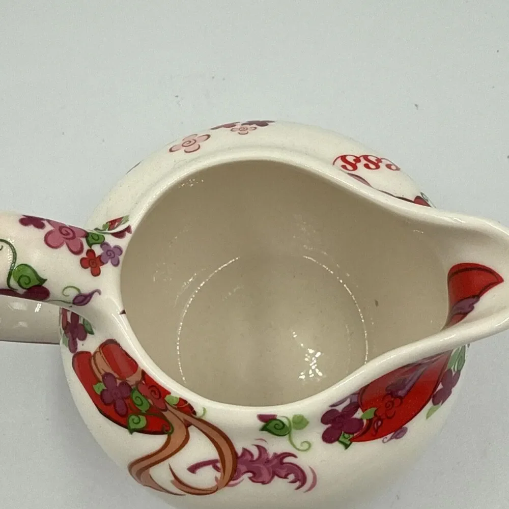 RED‎ HAT Society Paul Cardew 2004 Pink Chintz Floral Red Purple Creamer